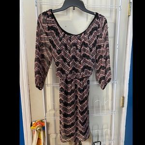 Zigzag Pink & Black Dress